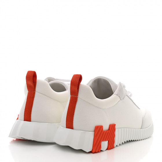 HERMES Technical Canvas Suede Goatskin Bouncing Sneakers 42