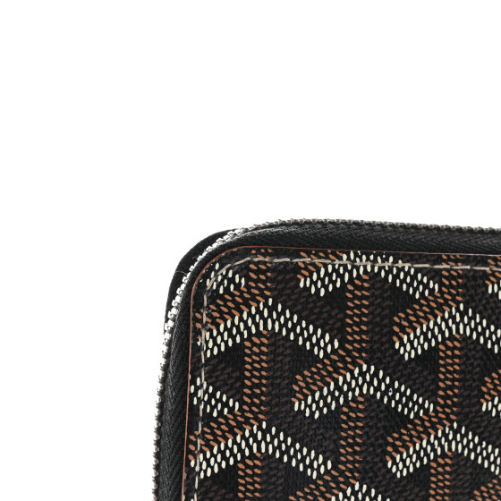 GOYARD Goyardine Matignon Zip Around GM Wallet Black Gold