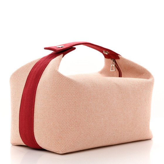【可愛い刺繍】HERMES カブリオールケース Bride a Brac L HERMES Canvas Large Bride-A-Brac Cabriole Case Terracotta