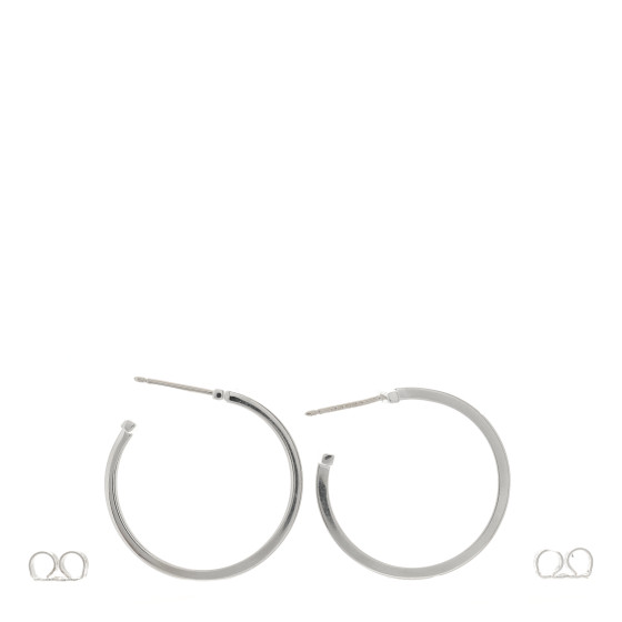 TIFFANY Sterling Silver Small T Wire Hoop Earrings 1298647
