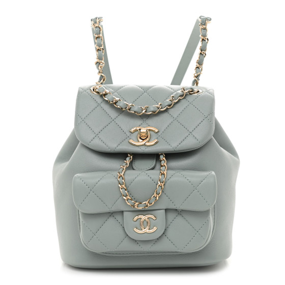 CHANEL Lambskin Quilted Small Duma Drawstring Backpack Light