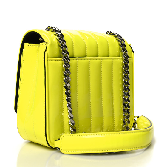 SAINT LAURENT Patent Matelasse Monogram Small Vicky Chain