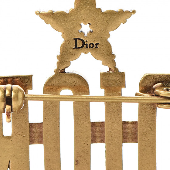 CHRISTIAN DIOR Metal Crystal Dio(r)evolution Logo Brooch