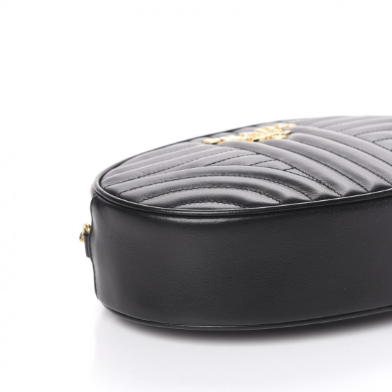 PRADA Soft Calfskin Oval Diagramme Crossbody Bag Black