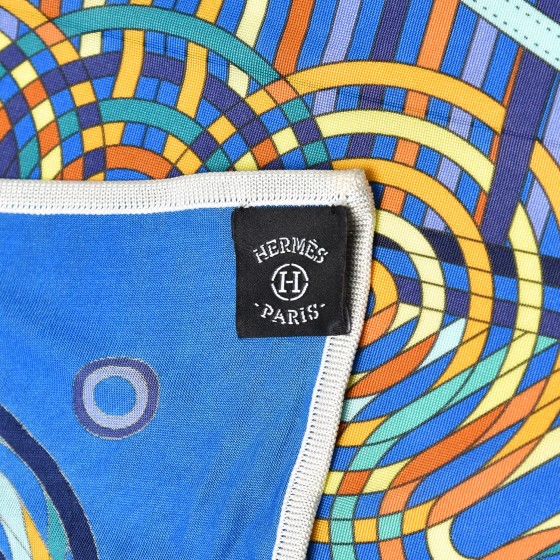 HERMES Summer Twill Silk La Fabrique des Rubans Scarf 90