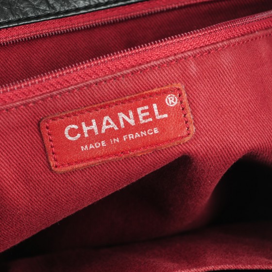 CHANEL Calfskin Small Shopping In Moscow Tote Black 162720