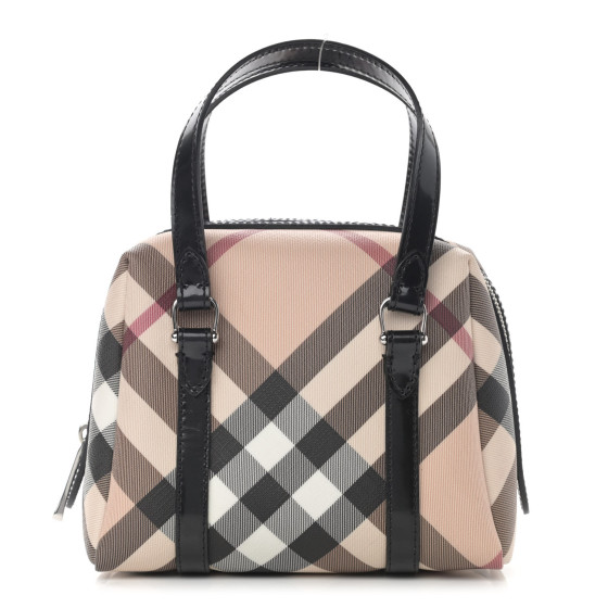 BURBERRY Nova Check Small Boston Bag Mini Black 1112057