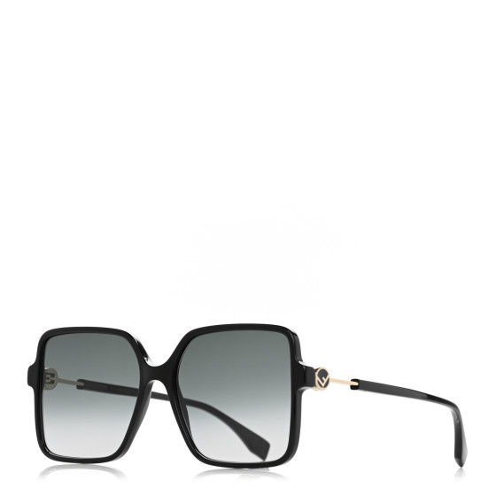 FENDI Acetate Square Sunglasses FF 0411/S Black 1110436