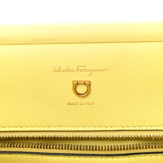 SALVATORE FERRAGAMO Calfskin Frame Satchel Technicolor
