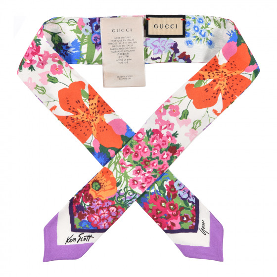 【関税&送料込】Gucci Animal And Floral Print Silk Neck Bow GUCCI X KEN SCOTT Silk Twill Floral Print Neck Bow Scarf