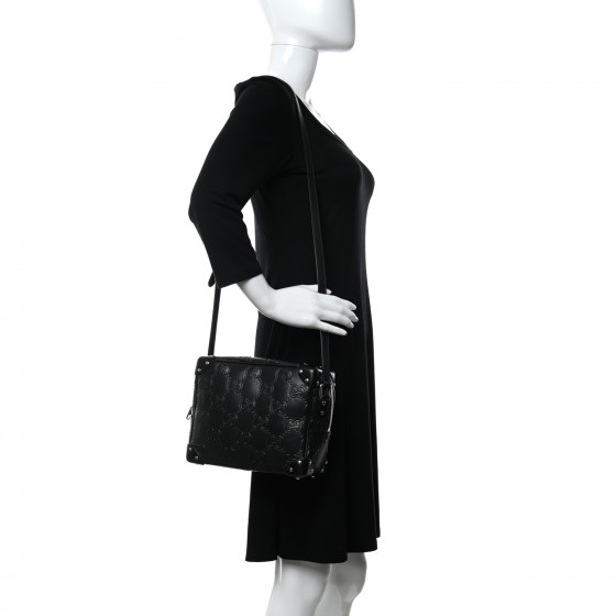 【GUCCI 】Tennis 20 GG Embossed Two-Tone Messenger Bag GUCCI Calfskin GG Tennis Embossed Square Messenger Bag