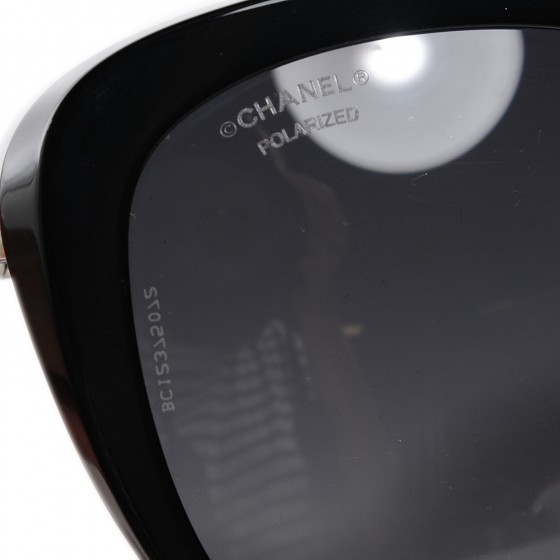 CHANEL Butterfly Pearl Polarized Sunglasses 5338-H Black