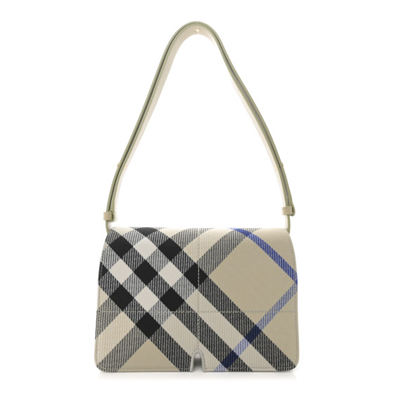 BURBERRY Jacquard Check Snip Bag Lichen 1556072 | FASHIONPHILE