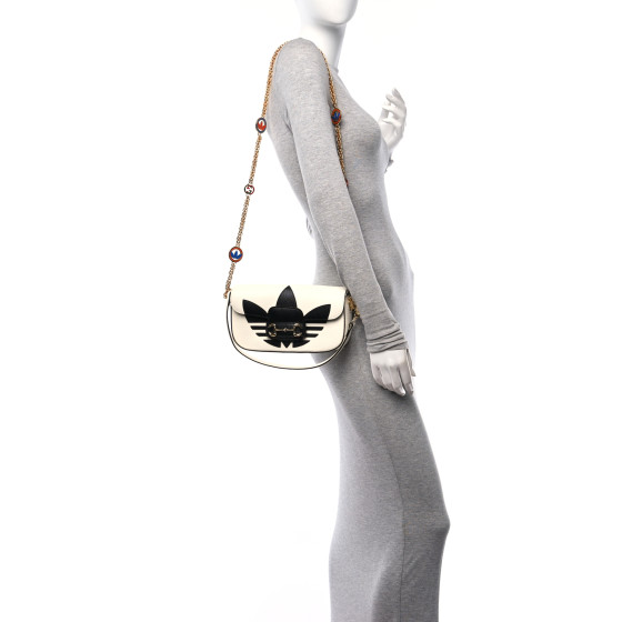 タフィー GUCCI X ADIDAS Textured Dollar Calfskin Web Trefoil Mini