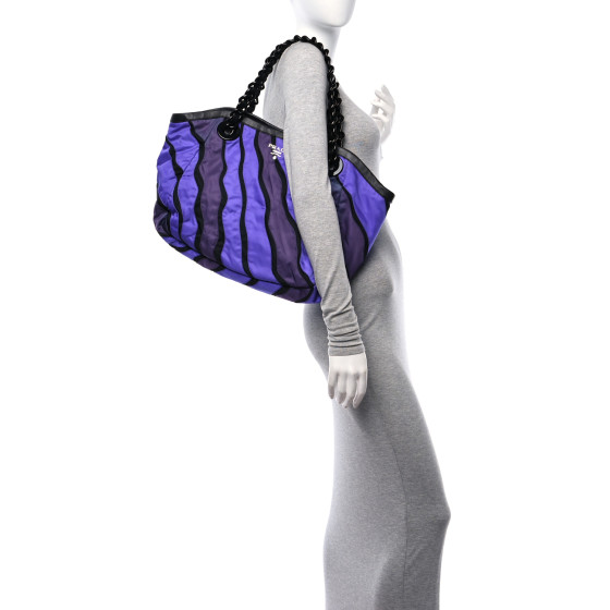 PRADA Tessuto Nylon Waves Chain Tote Multicolor 1554723