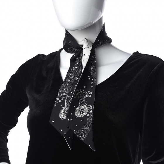 CHRISTIAN DIOR Silk Zodiac Leo Mitzah Scarf Black 462826
