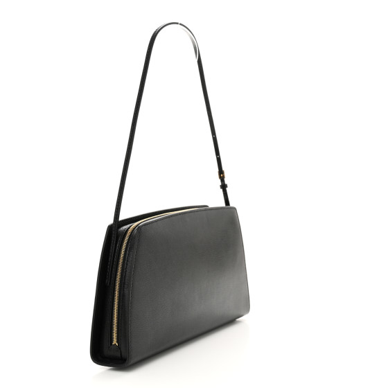 THE ROW Saddle Calfskin Dalia Baguette Shoulder Bag Black
