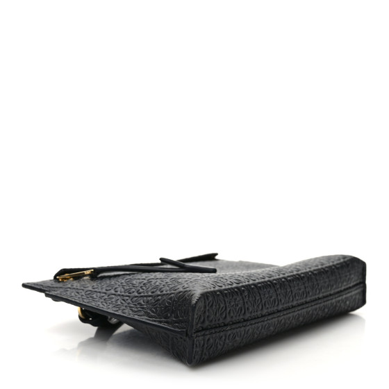 LOEWE Calfskin Embossed Mini Repeat T Pouch Black 1519258