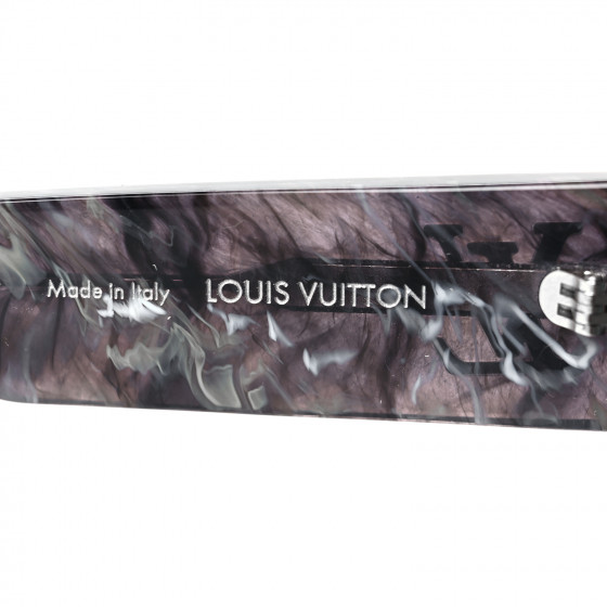 LOUIS VUITTON Marble Acetate Cyclone Sunglasses Z1789E Grey