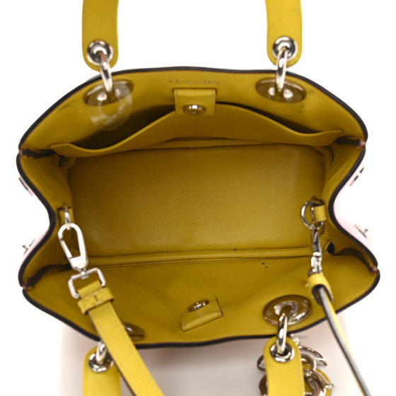 CHRISTIAN DIOR Calfskin Tri-Color Mini Diorissimo Tote Brown