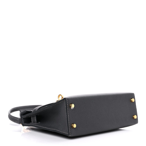 HERMESミニルーペ袋付き HERMES Epsom Mini Kelly Sellier 20 Graphite 1110161
