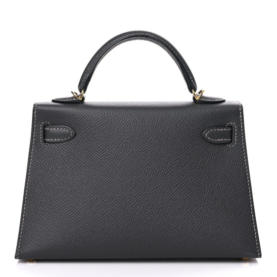 HERMESミニルーペ袋付き HERMES Epsom Mini Kelly Sellier 20 Graphite 1110161