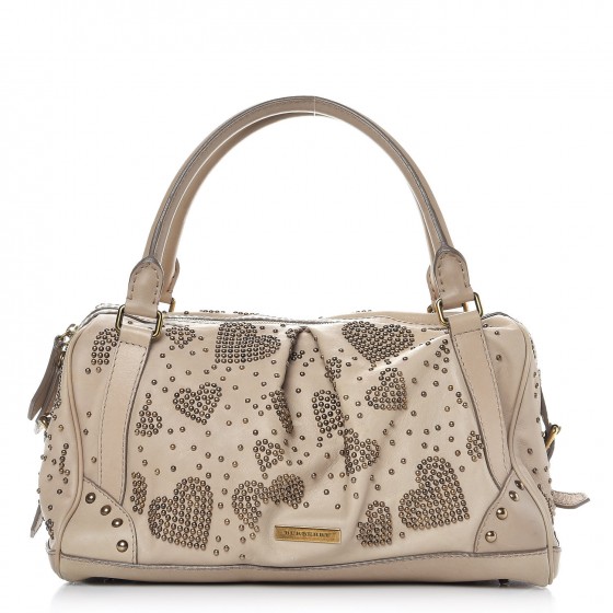 Burberry バッグ BURBERRY Calfskin Heart Studded Satchel Beige 287878
