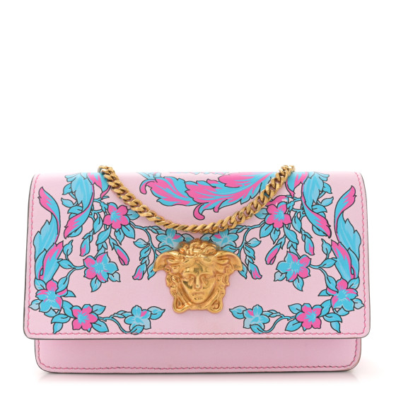 １点限り!SALE!【VERSACE】MEDUSA wallet on chain☆ショルダー VERSACE Vitello Technicolor Baroque Print Medusa Wallet on