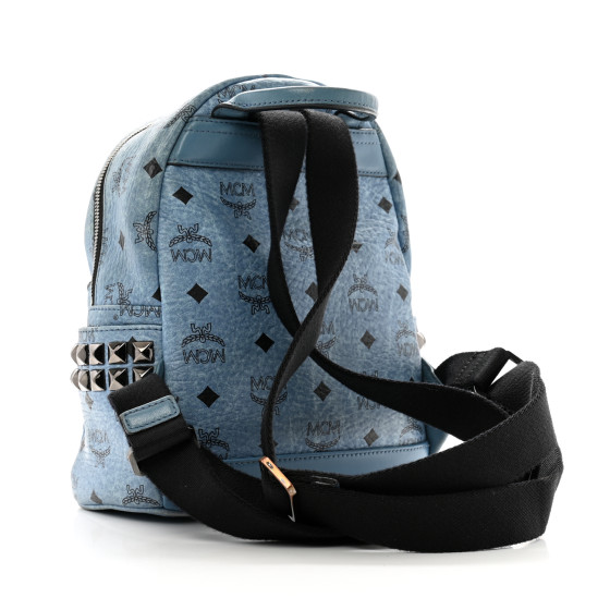 MCM Visetos Side Stud Mini Stark Bebe Boo Backpack Blue