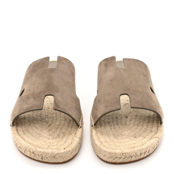 【ナチュラルに映える】HERMES Espadrillas Antigua Beige Sable HERMES Suede Goatskin Mens Antigua Espadrille Sandals 41