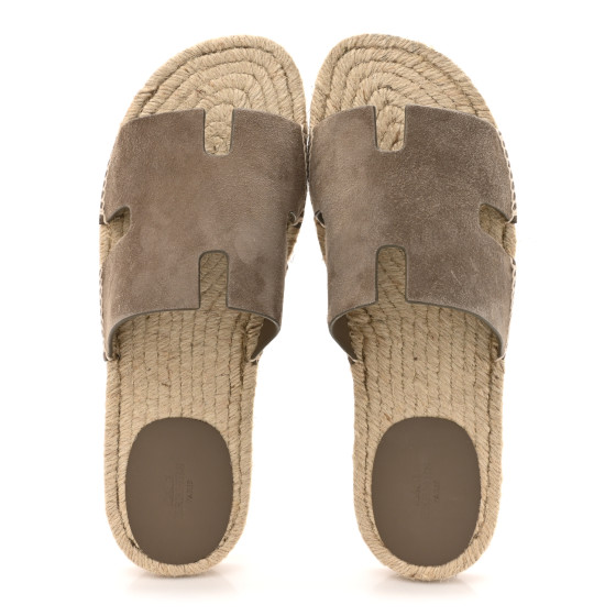 【ナチュラルに映える】HERMES Espadrillas Antigua Beige Sable HERMES Suede Goatskin Mens Antigua Espadrille Sandals 41