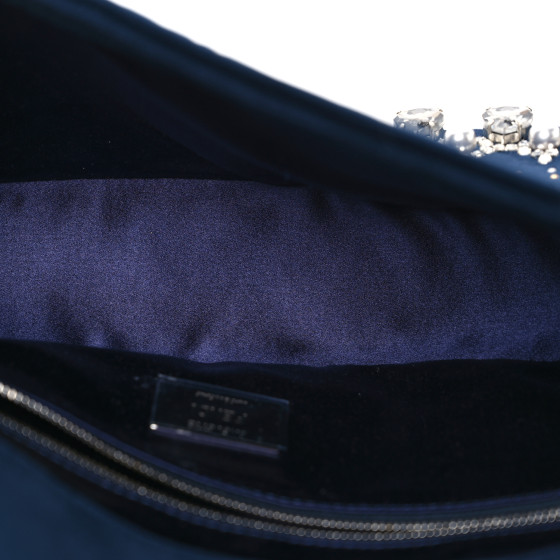 【FENDI】バゲット M クリスタル ミッドナイトブルー ベルベット FENDI Velvet Crystal Embellished Baguette Midnight 1647147
