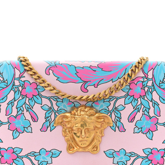 VERSACE Vitello Technicolor Baroque Print Medusa Wallet on