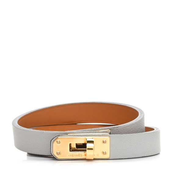 HERMES Swift Mini Kelly Double Tour Bracelet T2 Gris Asphalt