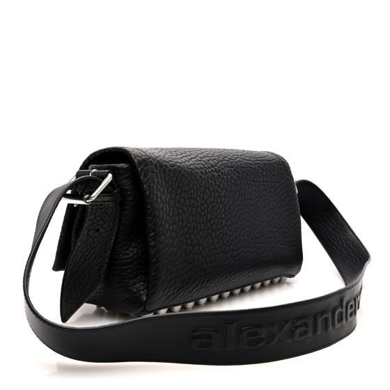 ALEXANDER WANG Pebbled Lambskin Medium Ricco Flap Bag Black