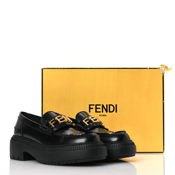 ☆【FENDI】☆FLAT LOAFERS Fendigraphy leather loafers☆ Fendi Vitello Abrasivato Fendigraphy Loafers - Brand Bag Girl