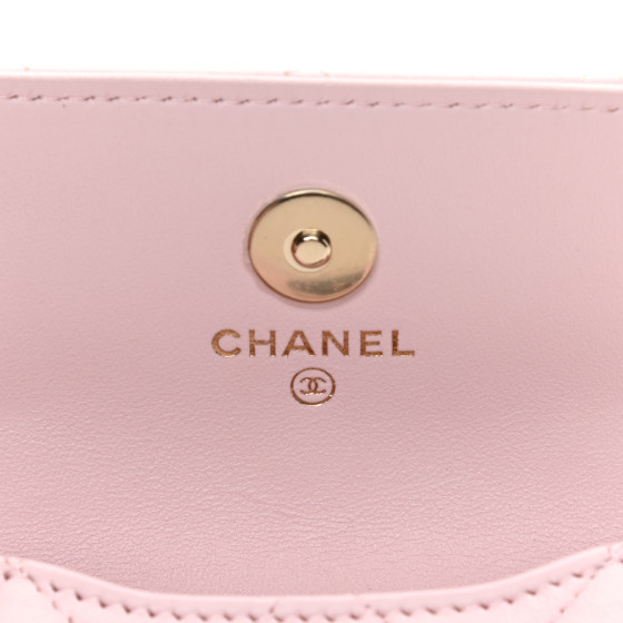 CHANEL Lambskin Quilted Pearl Chain Belt Bag Light Pink