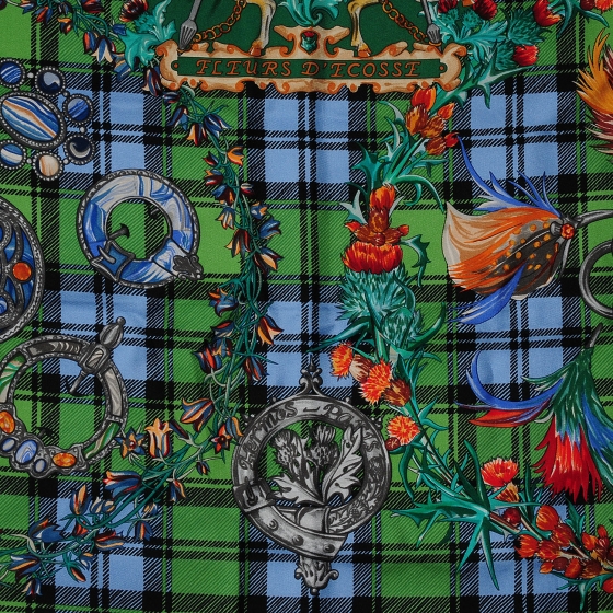 HERMES Silk Fleurs D'Ecosse Scarf 90 77709 | FASHIONPHILE