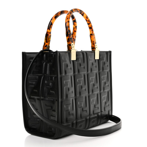 FENDI Vitello Plexiglass FF Embossed Small Fendi Sunshine