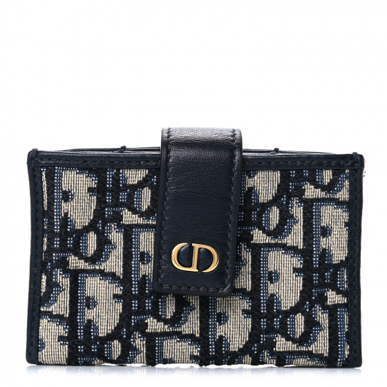 【★ギフトに★】Dior 30 MONTAIGNE カードホルダー 30 Montaigne Freesia Card Holder Blue Dior Oblique Jacquard