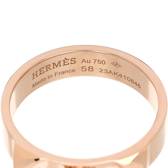 HERMES 上品 人気リング ローズゴールド Collier de Chien PM HERMES 18K Rose Gold PM Collier De Chien Ring 58 8.5 1664413