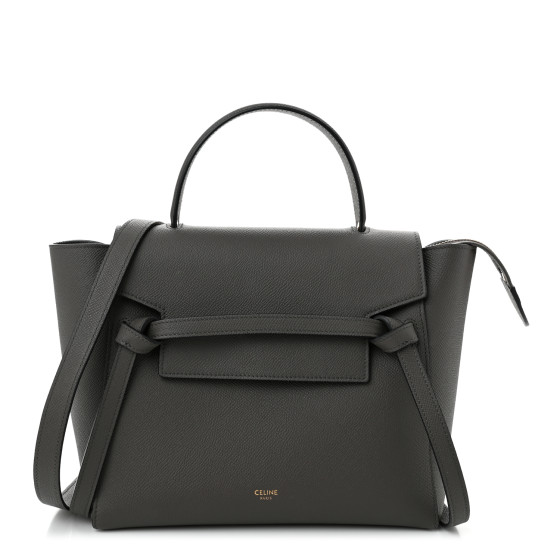 CELINE Grained Calfskin Micro Belt Bag Grey