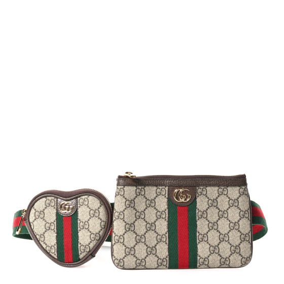 GUCCI GG Supreme Monogram Web Ophidia Utility Belt Bag 85 34