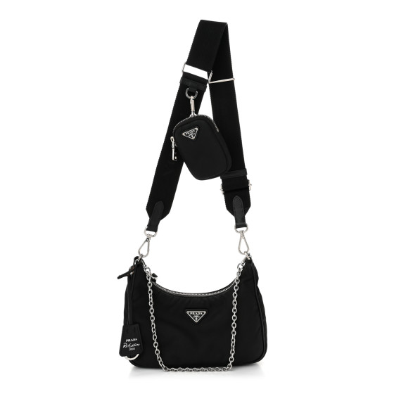 【PRADA】RE-EDITION 2005 SHOULDER BAG Black Prada Re-Edition 2005 Re-Nylon and Saffiano mini bag