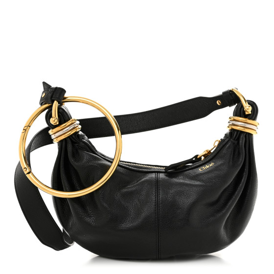 ハンドバッグ CHLOE BLACK LEATHER BRACELET HANDBAG Chloe Bracelet Bag Mini in Shiny Grained Calfskin | Neiman