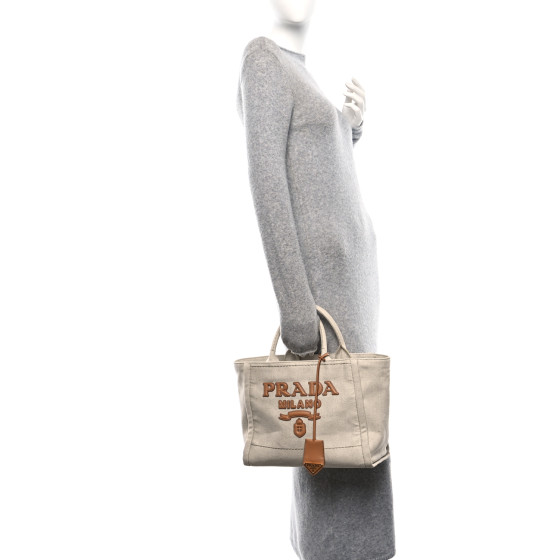 トートバッグ Prada Cotton And Linen Tote Bag Prada Linen Tote Bag | Neutrals | FARFETCH