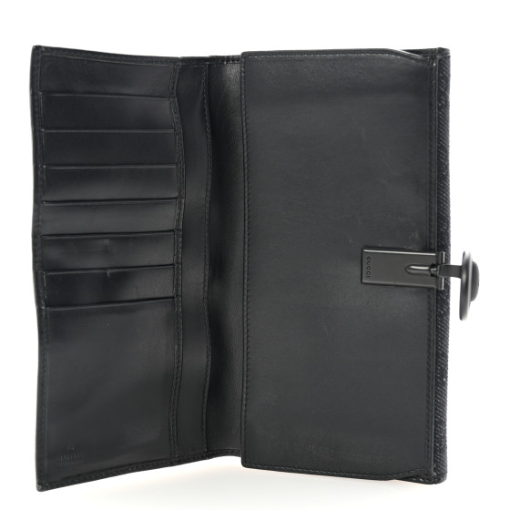 GUCCI Monogram Horsebit Continental Wallet Black 1667768