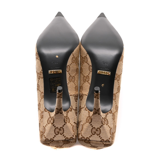 BALENCIAGA X GUCCI GG Monogram Square Knife 80mm Pumps 36.5