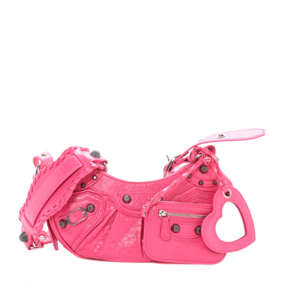 BALENCIAGA Extra Supple Calfskin Crocodile Embossed XS Le