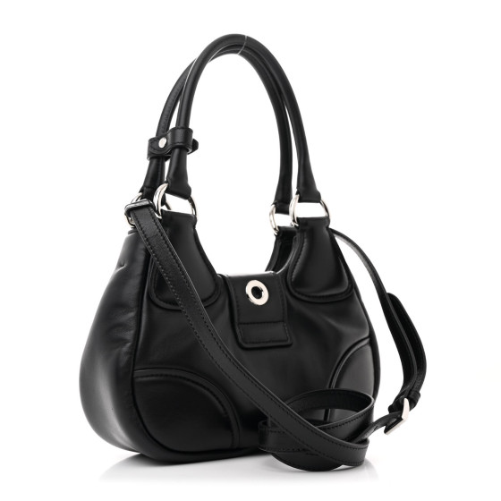 PRADA Nappa Soft Padded Re-Edition 2002 Moon Bag Black